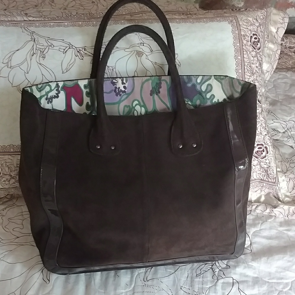 Gap Brown Leather Suede Tote